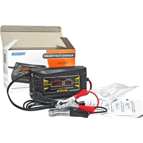 12V 6A Car Lead-acid battery Charger gel battery chargers Smart Digital display fast charger for Electric bike