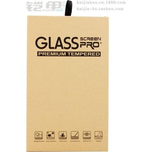 KJ-661 600PCS Wholesale with hanger colorful Kraft Paper Packaging BOX Package For iPhone Samsung Tempered Glass Screen Protecto