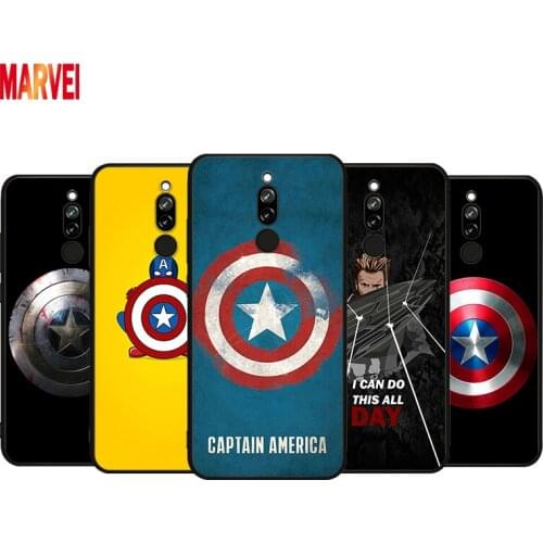 Captain America Shield For Xiaomi Redmi 9i 9T 9A 9C 9 8A 8 GO 7 7A S2 Y2 6 6A 5 5A 4X Prime Pro Plus Black Phone Case Cover