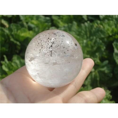 GREEN PHANTOM! Natural Clear White Quartz Crystal Sphere Ball Healing 225g