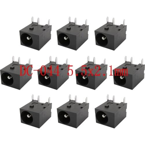 10pcs DC044 5.5*2.1mm DC Power Jack Socket 3Pin Connector DC-044 5.5x2.1mm DC Power Interface 3-Pin Panel Mount Plug
