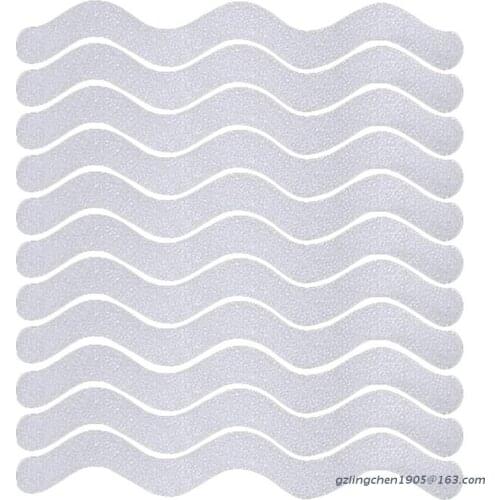 P8DE 12Pcs Transparent Non Slip Bath Stickers Mat Safety Bathtub Shower Treads Strip Anti Skid Clear Tape Adhesive Decals for