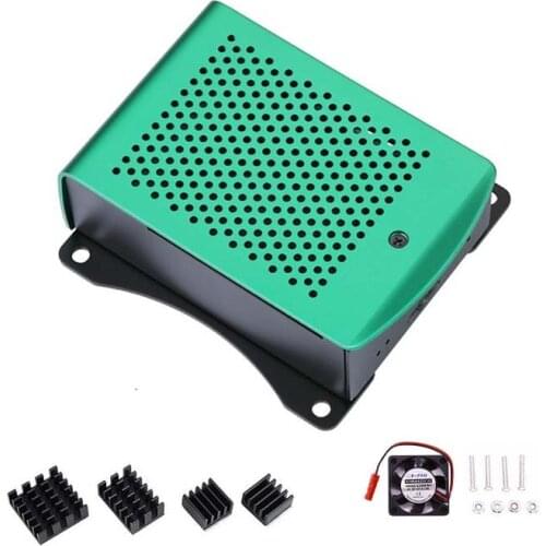 2020 Newest Aluminum Raspberry Pi 4 Case with fan Hanging bracket Compatible + Heatsink for Raspberry Pi 4 Model B