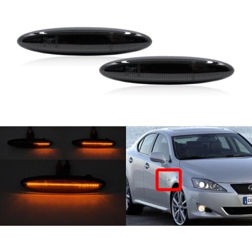 2x Smoked Amber Led Dynamic Turn Signal Indicator Lights For Lexus IS250 IS350 SC430 E350 For Toyota Crown S180 Mark X X120