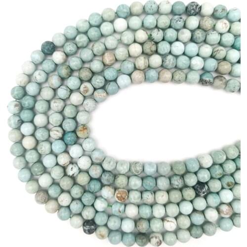 6-10mm Natural Mineral Blue Dickite Semi-Precious Stone Gemstone Loose Beads For Jewelry Making DIY Unique
