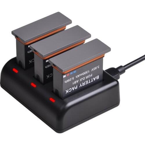 Batmax For DJI AB1 camera battery akku + USB 3 Slots Charger for DJI Osmo AB1 Sport Action Camera