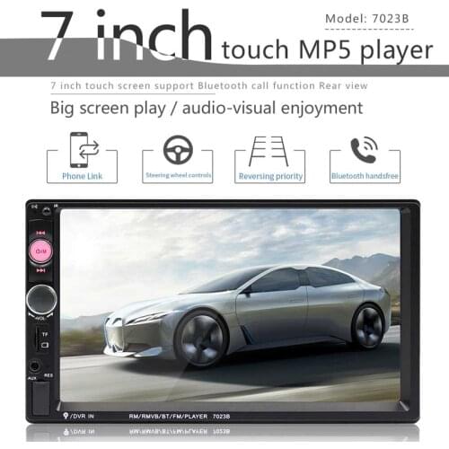 2021New 7023B Car Multimedia Audio Player Stereo Radio 7 inch Touch Screen HD MP5 Player Support Bluetooth Camera FM USB SD Aux