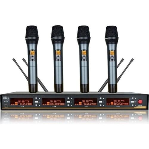 Bolymic 4 Channels wireless microphone Karaoke PLL UHF Wireless Microphone