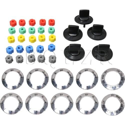 BQLZR 5xBlack Electrical Knob Range Knob Replacement Oven Knob Handle Kit for Oven