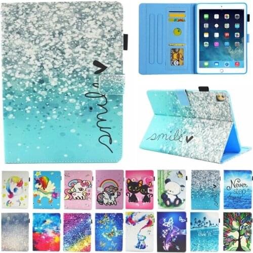 Tablet Case For iPad 2019 10.2 Case Coque Cute Cartoon Unicorn Cat PU Leather Case For iPad 10.2 7th Generation Case Funda