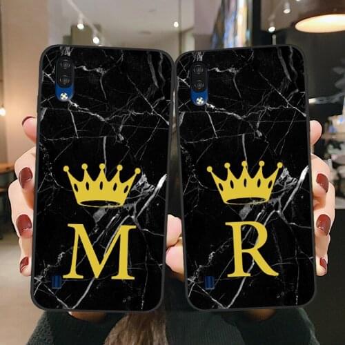 Custom name Phone Case For ZTE Blade A5 2020 Letter Monogram Black Marble Gold crown Cover For ZTE Blade A7 A5 A3 2020 Back Case