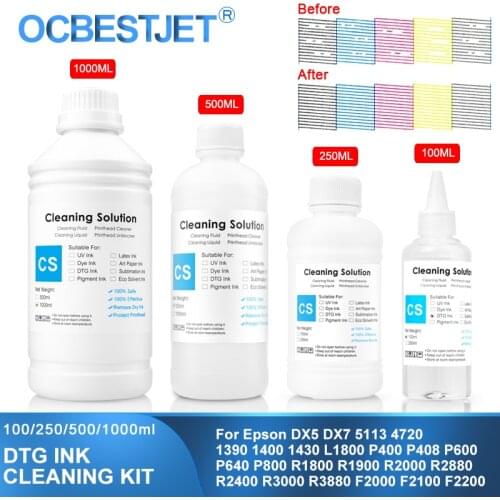 DTG Ink Textile InK Garment Ink Cleaning Liquid Cleaning Fluid Printhead Cleaning Solution DTG Ink Cleaner (3 Capacity Options)