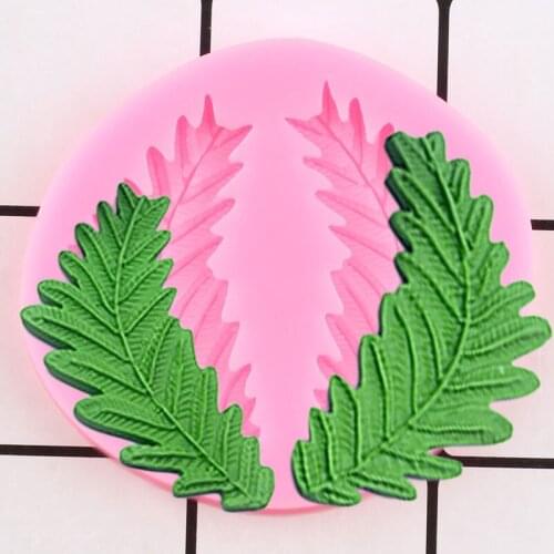 DIY Leaves Silicone Mold Cupake Topper Kitchen Baking Fondant Cake Decorationg Tools Chocolate GumPast Candy Polymer Clay Moulds
