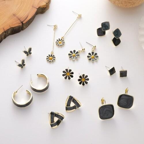 French Retro Drip Glaze Blue Earrings 2021 New Trendy Temperament Earrings Female Personality Earrings Free Shipping Gift