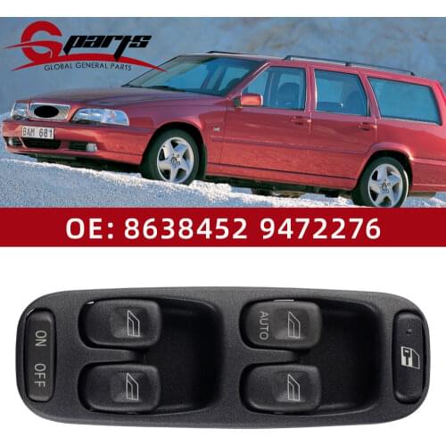 G-Parts 8638452 Car Front Door Driver Side Electric Master Power Window Control Switch Button For Volvo V70 S70 XC70 1995-2000