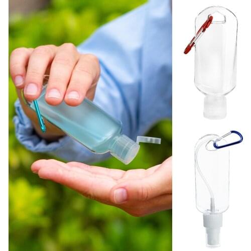 Hot Sell Disinfection Alcohol Spray Bottle Clear Hand Sanitizer Bottle Empty Bottle Lotion Portable Hook Key Ring Sub-bottle