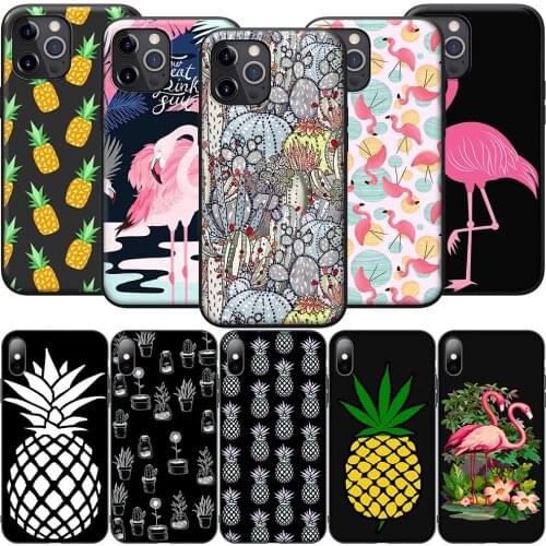 GX175 Pineapple Flamingos Cactus Silicone Soft Case for iPhone 12 Mini 11 Pro XS Max XR X 8 7 6 6S Plus 5 5S SE 2020
