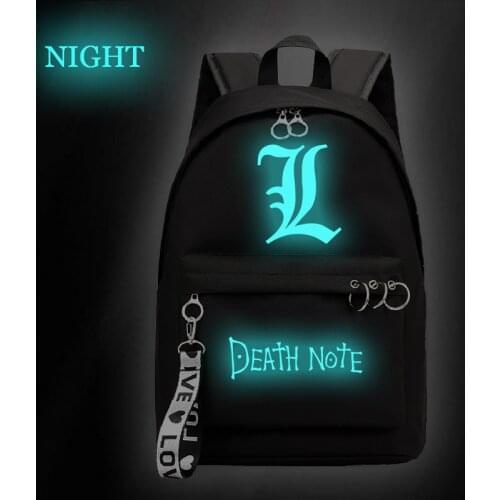 Death Note Backpack Canvas Bagpack School Bag Travel Shouler Knapsack Boys Girls back to School backpack Laptop Bag kids Bookbag