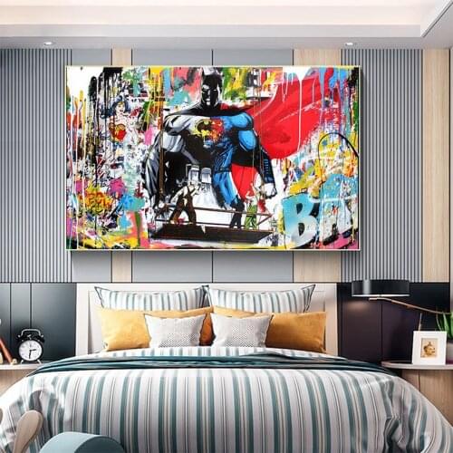 Marvel Avengers graffiti art canvas painting superhero posters and prints wall art print canva living room home decoration gifts