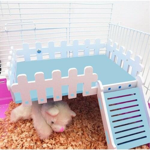 Jly Hamster Ladder Fence Toy Durable Rail Platform Pet Small Animal Mouse Toy hamster aisle