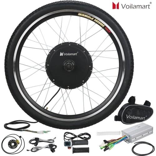 Voilamart 26" 1000W Electric Bicycle Conversion Kit Front Motor Wheel E Bike Cycling Hub Motor