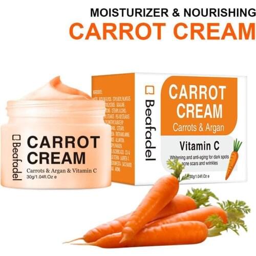 30ml Face Whitening Cream Carrot Face Cream Vitamin C Dark Spot Corrector Brighten Blemish Freckle Remover Natural Skin Care