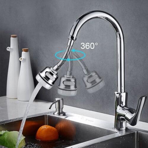 Kitchen Adjustable Flexible Faucet Taps Sprayer 360 Degree Rotatable Filter Splash-Proof Universal Extension Part Tap Kitchen