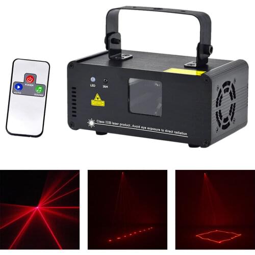 Mini 200mw Red Beam Laser Stage Lighting Scanner 8CH DMX PRO Wireless Remote DJ Party Home Show Projector Equipment Lights R200