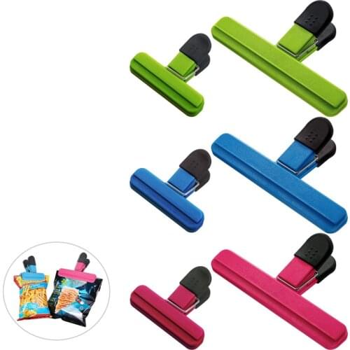 LMETJMA Large Chip Bag Clips Plastic Assorted Sizes Food Bag Clips Tight Seal Grip Food Clips for Coffee Bread Bags KC0327