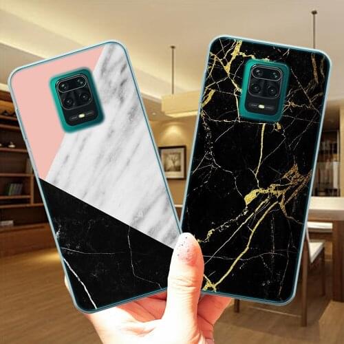 Marble Geometry Clear Soft TPU Silicone Phone Case Cover For Xiaomi Redmi 9 Note 9 Pro Max Note 9S Poco M2 Pro 10X