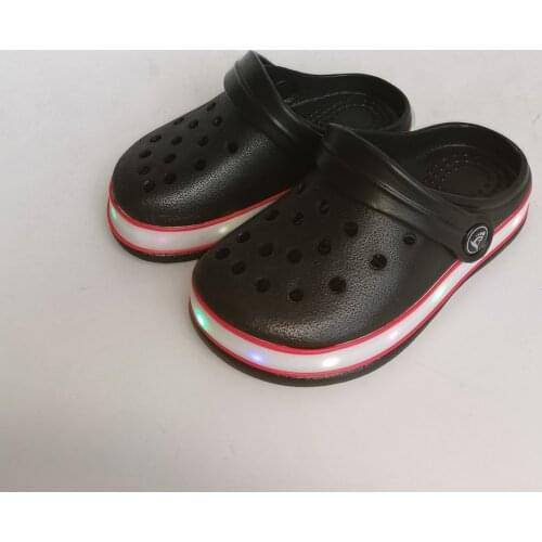 KIDS BOY BABY NEON LED LIGHTS SUMMER MULES SANDALS TODDLERS CROCK CLOGS SLIPPER SHOES FOR BOYS EU25 26 27 28 29 30 31 32 33