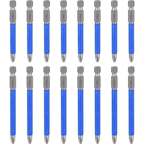 TOP 20Pcs Magnetic PH2 Screwdriver Bits Set Non-Slip Cross Head Electric Screwdriver Bits Set 1/4 Inch Hex Shank 90mm 65mm