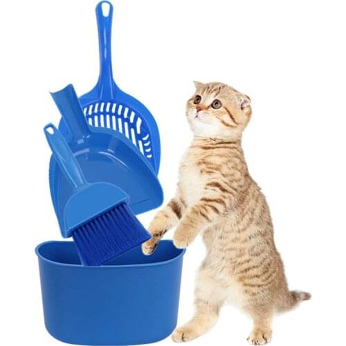 Cat Litter Shovel Cleaning Kit Dustpan Broom Garbage Perfect Scoop Holder-Cat Cleanup Kit Scoops