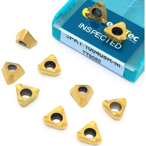 10PCS 3PKT100408R M TT9080 Carbide Insert Lathe Milling Tools 3PKT 100408 R CNC Cutting Tool Cutter Face Milling Lathe Tools