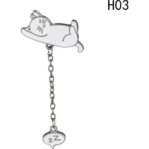 New Cute Sleeping Animal Brooch Little Pink Happy Pig Elephant Cat Animal Enamel Lovely Pins Mini Cartoon Brooch