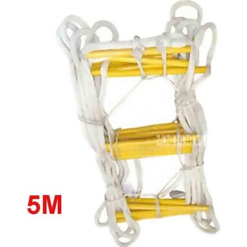 New 5M Upgrade Escape Ladder Wear-resistant Reinforced Anti-skid Soft Ladder Fire Inspection Rope Ladder 18-20MM (1-2nd floor)