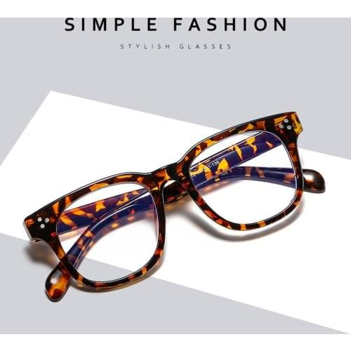 Elbru Big Frame Rice Nail Personality Retro Anti-blue Light Plain Glasses Computer Phone Screen Eye Protection Plain Glasses