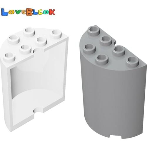 Half Cylinder 2x4x4 Building Blocks Assembles MOC Technical Parts DIY Toy Creative For Kid Compatible 6259/20430 4pcs/Lot