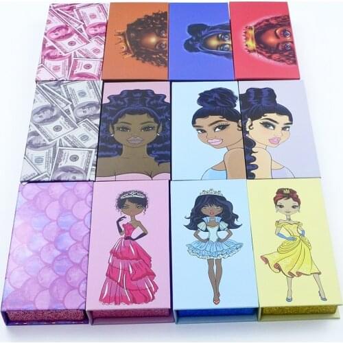 5-100Pcs Eyelash Packaging Wholesale 7 Color Rectangle Lashes Case New Lash Boxes With Trays Bulk 25mm Mink Lashes packaging Box