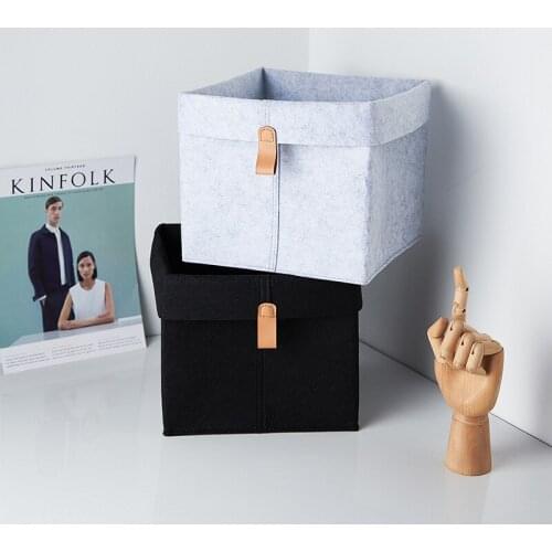 Foldable Thickened Felt Storage Baskets Closet Storage Bins For Clothes,Laundry,Books,Kids Toys Home Finishing Box