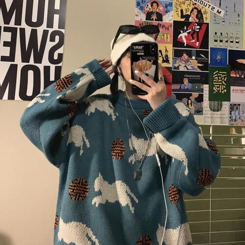 Retro Sweater Women Loose New All-match Tops Spring Autumn Vintage Fashion Pullovers Korean Lazy Wind Couple Models Female Tops