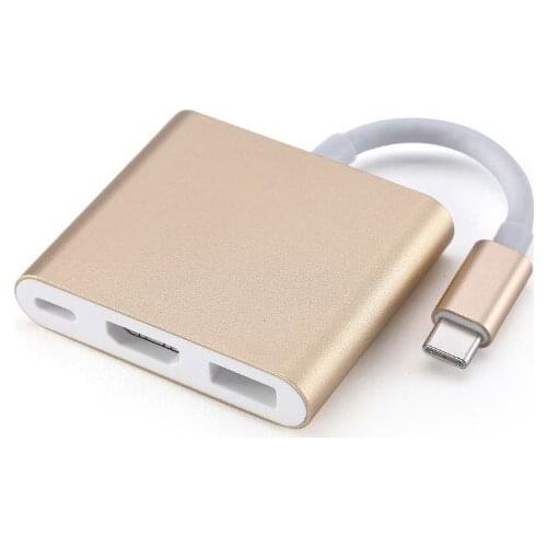 Type-C transfer USB3.0 + HDMI / VGA converter cable rechargeable extended HUB wire cable