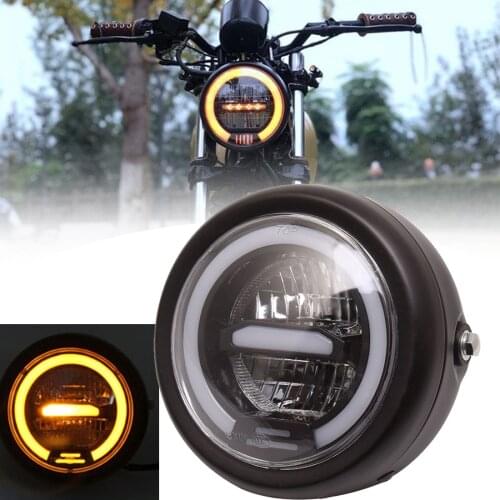 1 PCS 6.5 Inch Universal Cafe Racer Motorcycle LED Headlight Headlamp Distance Light Refit Motorcycle Headlight Cafe Racer Honda