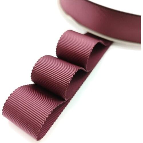 High Quality 1"(25mm) Wine Red Ployester Petersham Ribbon for Wedding Decoration Gift Wrapping Hair Bows DIY Christmas Ribbon