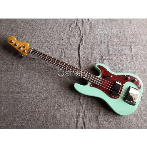 Top quality QShelly custom Nitro Lacquer sea green 4 strings P bass alder body Pickup Cover Protector Jazz electric bass guitar