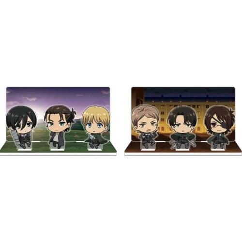 Japan Anime Attack on Titan Rival Ackerman Erwin Smith Eren Jaeger Acrylic Scene Stand Model Plate Desktop Decor Toy Cosplay