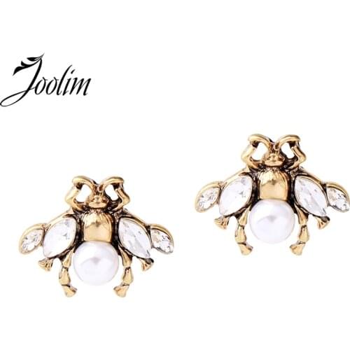 Joolim Jewelry Vintage Simulated Pearl Bee Earring Elegant Earring Party Earring