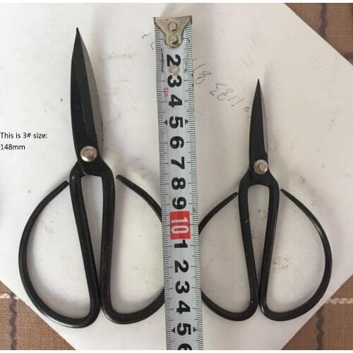 Zhangxiaoquan high quality 148mm overall length full carbon steel household scissors forged handmade bonsai tool shear