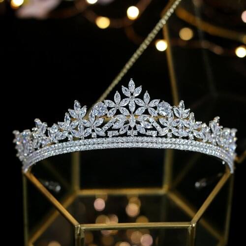 Jane Crystal Ling Zircon bridal crown Water Crown Wedding headband electroplating crystal wedding hair Accessories Party