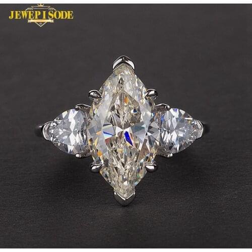 Jewepisode Classic 6ct Mariquesa Citrine Lab Moissanite Wedding Engagement Ring for Women 100% 925 Sterling Silver Fine Jewelry